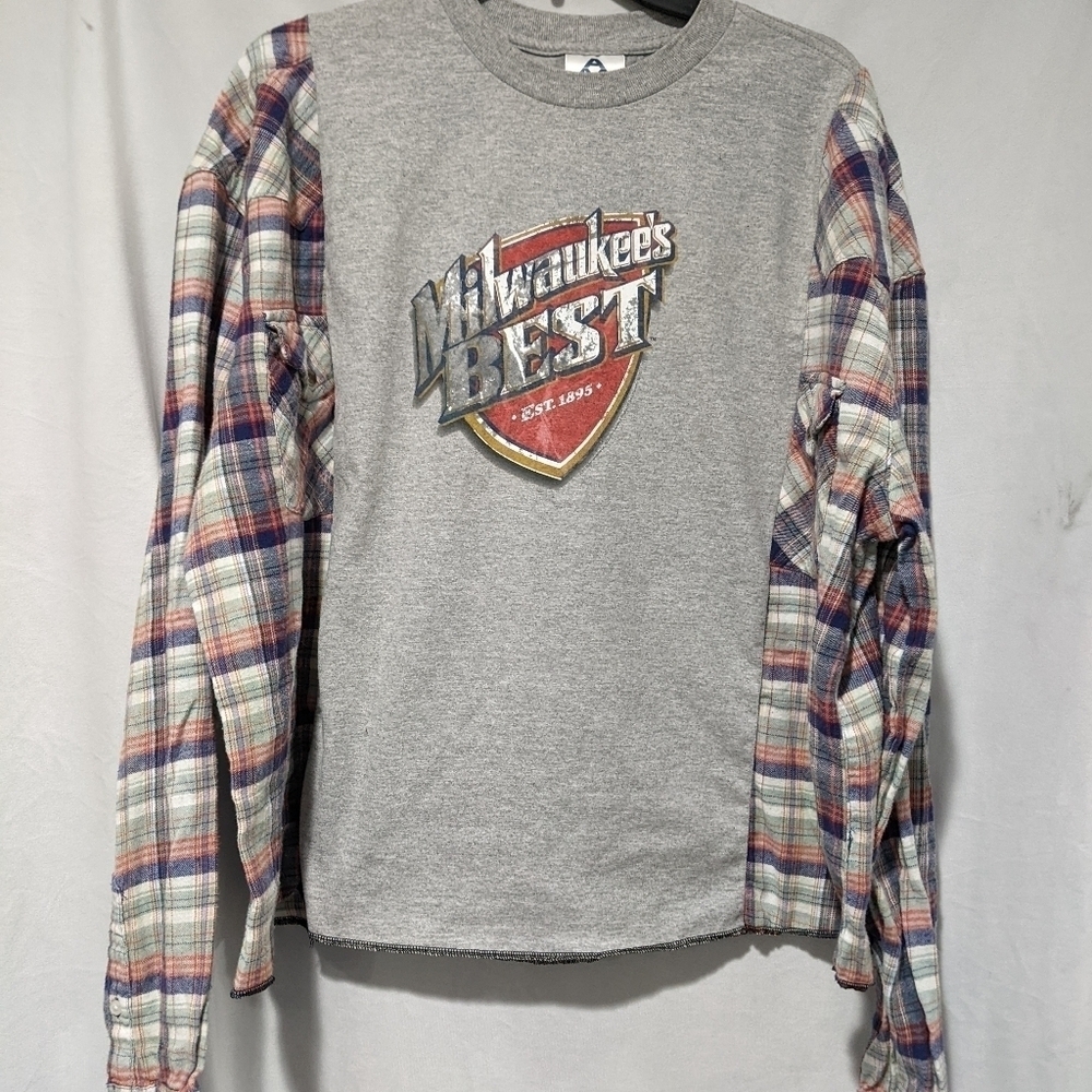 Milwaukee's Best OOAK Handmade Upcycled Reworked Oversized Flannel Mash …